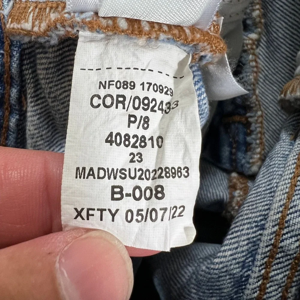 MADEWELL The Perfect Vintage Straight Jean Women 23 Blue High Rise 100% Cotton